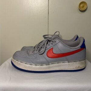 Nike Air AF-1 Gray and Red Sneakers